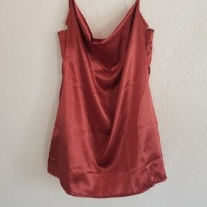 Rust red slip dress
